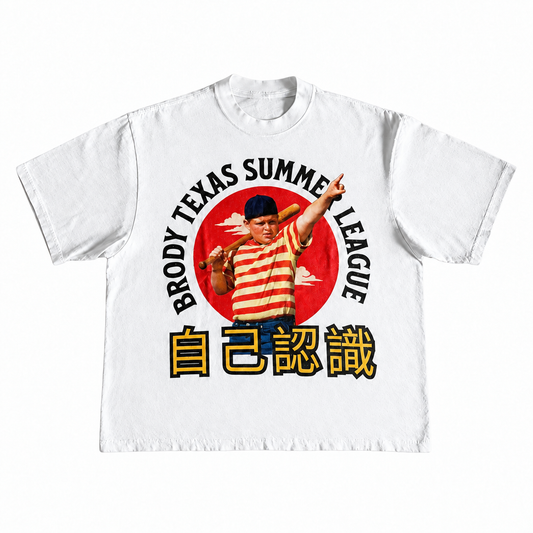 Sandlot, Texas white graphic T-shirt, square product photo
