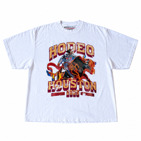 Hodeo, Texas SZN1 white graphic T-shirt, square product photo